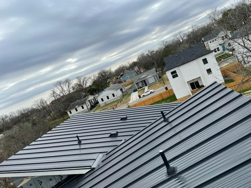 Standing seam metal roof panels with vents for Skylight Repair in El Paso